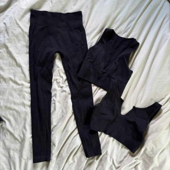 black ribbed set 3 pieces - Picture 1 of 5